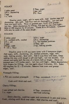 an old recipe book with instructions on how to cook it and what to put in it