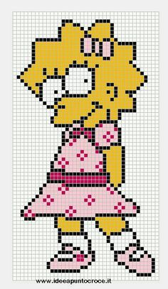 a cross stitch pattern with an image of the character from cartoon tv program, person