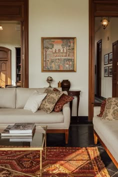 a living room filled with furniture and decor