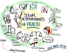 a drawing with the words social determinants of health on it