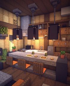 Chalet Minecraft, Minecraft Blueprint, Kitchen Minecraft, Mansion Minecraft, Minecraft Kitchens, Interior Minecraft, Modern Minecraft Houses, Case Minecraft, Minecraft Decoration