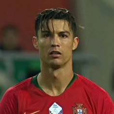 a soccer player is looking at the camera