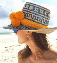 Tiny Hats, Hat Pom Pom, Hat Diy, Duster Kimono, Boho Hat, Crochet Buttons