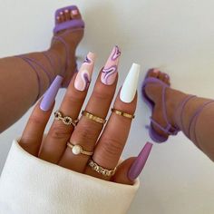 Nail Date Outfit, Colombian Nail Art, Nails 2023 Trends Summer Coffin, Work Nail Ideas, Cute Spring Nails Acrylic Coffin, Cute Nails Designs, Press On Nail Designs, M Nails