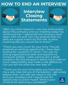 an interview letter with the words how to end an interview