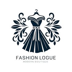 fashion boutique logo with dress on hanger