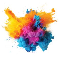 multicolored ink is mixed together in the air