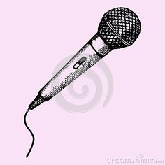 an old microphone with a cord attached to the top, on a light pink background