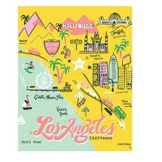 an illustrated map of los angeles, california