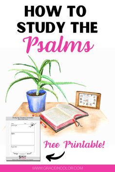 an open book with the title how to study the palms free printable