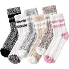 Pack Of 6 Fuzzy Socks for Women Fluffy Socks Cozy Warm Socks Slipper S — Aquatic Socks Sleeping Socks, Fall Socks, Outdoor Socks, Fluffy Socks, Outer Women, Stylish Socks, 2023 Trends, Soft Sock, Fuzzy Socks