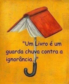 an umbrella with a book on it that says i'm livro e um guarda chua contra a ingorancia