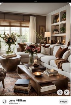 Living Room Decor Brown Couch, Living Room Design Inspiration, Living Room Inspo, New Living Room, A Living Room, Couches Living Room, Cozy Living Rooms