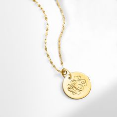 Ross-Simons - Single-Initial - Italian 14kt Yellow Gold Personalized Disc Necklace. 16". Make it personal! Shining in polished 14kt yellow gold, this stylish disc pendant necklace can be personalized with a single initial in script (shown) or block type. FREE engraving. Suspends from a Lumachina chain with a 2" extender. Made in Italy. Springring clasp, 14kt yellow gold disc pendant necklace. 14k Gold Filled Pendant Jewelry, Fine Jewelry 14k Gold Pendant Necklace, 14k Gold Pendant Necklace Fine Jewelry, Gold-tone 14k Gold Pendant Necklace, Dainty Gold-tone Round Necklace, Gold-tone 14k Gold Filled Jewelry For Gifts, Gold-tone Sterling Silver Pendant Necklace, Elegant Everyday Gold Custom Necklace, Gold-tone Pendant Jewelry For Gift