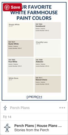 the white house paint colors page on an iphone screen, with text that reads saver favorite white farmhouse paint colors