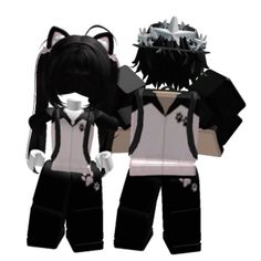 two paper dolls with black hair and white shirt, one is wearing an animal head