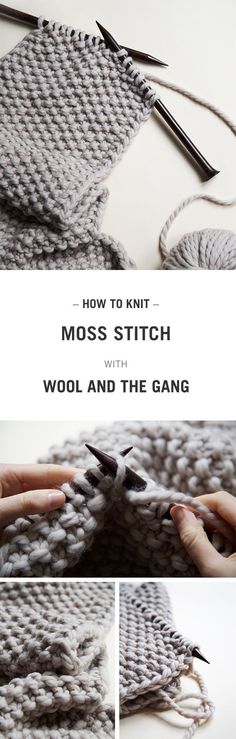 how to knit the mos stitch with wool and the gangg - part 1