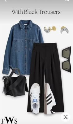 Looks Adidas, Samba Outfit, Casual Day Outfits, Looks Street Style, Stylish Work Outfits, Casual Chic Outfit, Pantalon Large