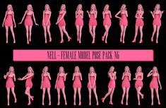 the female model pose pack is shown in pink