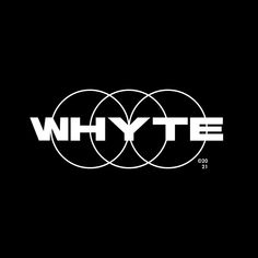 the logo for whyte is shown in black and white, with three overlapping circles