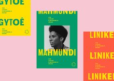 three posters with different colors and font on them, including one for the book's cover