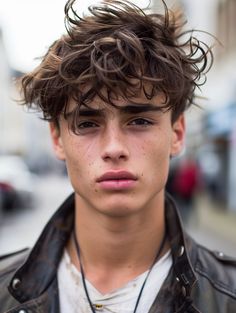 Haircut Styles For Men, Messy Fringe, Hairstyle Boy, Character Themes, Long Messy Hair, Messy Hair Boy, Brown Hair Boy, Hearts Entwined