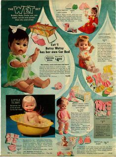 an old advertisement for baby dolls from the 1950's