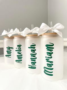 This glass tumbler makes for the perfect gift on its own or to add as part of your proposal boxes. Add personalized names to make this a great gift for anyone, whether they are just celebrating being engaged, your wedding day is coming up or a gift for your bridesmaid.  👉DIMENSIONS: 16oz  Glass Tumbler With Lid ● W3" x L3" x H6"  Plastic Straw ● W0.25" x L0.25" x H7.25" 👉WARM ATTENTION: ● HAND WASH ONLY with warm water ● Not dishwasher safe ● Not microwave safe ● Don't soak in water 👉FEATURES: ● Glass tumbler ● Bamboo Lid ● Plastic reusable straw ● Permanent Vinyl  ● BPA-free glass 👉HOW TO PURCHASE: Select text colour. Write your personalization (CASE SENSITIVE).   Add listing into the basket, choose the payment method, proceed to checkout, and continue as a guest if you don't have an Bridesmaid Mugs Gift, Bridesmaid Tumblers, Godparent Proposal, Bridesmaid Cups, Being Engaged, Bridesmaid Mug, Bridesmaid Tumbler, Proposal Boxes, Box Gifts