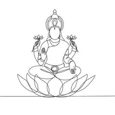 a person sitting in a lotus position with one hand on their hip and the other holding two