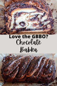 two different types of chocolate bake with the words love the glbo?