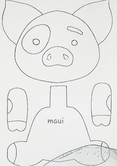 a drawing of a pig with the word mau on it