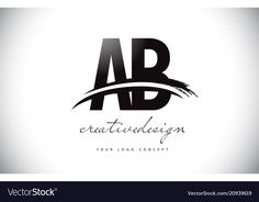 the letters ab are black and white with an abstract design that can be used as a logo