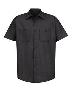 Short Sleeve Industrial Work Shirt - BLACK - 3XLR | Red Kap Short Sleeve Industrial Work Shirt in Black Size 3XLR | Cotton/Polyester Blend Mechanic Shirt, Shirt Company, Red Kap, Scat Pack, Blank Apparel, Mechanic Shirts, Concert Shirts, Work Shirt, Pocket Shirt