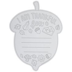 a white thank card with the words i am thanksgiving for you written in black ink