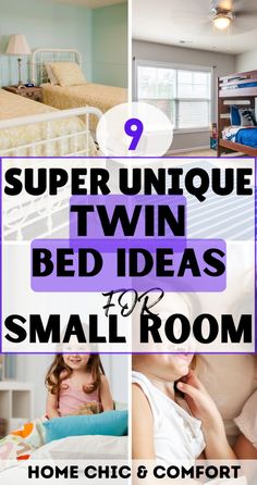 there are several pictures with the words super unique twin bed ideas small room on them