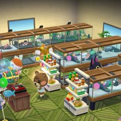 an animal crossing store filled with lots of items