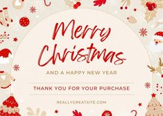 merry christmas and a happy new year thank you for your purchase