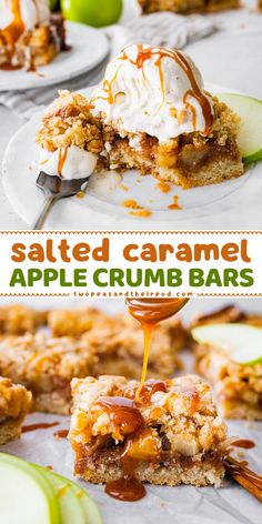 These Salted Caramel Apple Crumb Bars are a simple Thanksgiving dessert with a thick buttery crust, spiced apples, salted caramel sauce, and a sweet crumb topping. This apple food idea makes a great addition to your easy dinner party recipes! Apple Crumb Bars, Apple Dessert Recipes Easy, Best Apple Desserts, Easy Dinner Party Recipes, Savory Apple Recipes, Easy Pumpkin Dessert, Fun Thanksgiving Desserts, Apple Desserts Easy, Crumb Bars