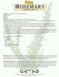 Uses Of Rosemary, Hamlet Ophelia, Sea Elf, Sun Element, Herbs For Protection, Thomas Moore, Planet Sun, Witch Herbs