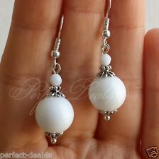 Find great deals for Round White Alabaster Earrings Women Jewelry 925 Sterling Silver hook Tibetan . Shop with confidence on eBay! Alabaster Stone, Diy Jewelry Inspiration, White Alabaster, Casual Earrings, Jewelry Making Earrings, Silver Earrings Handmade, Earrings Inspiration, Homemade Jewelry, Handmade Wire Jewelry