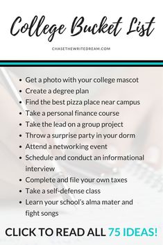 the college bucket list for students