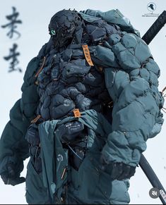 a man with skis on his back in the snow