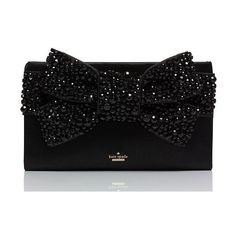 Evening Clutches, Kate Spade Clutch, Bow Purse, Kate Spade Purse Black, Handbag Heaven, Evening Handbag, Black Clutch, Evening Purse, Purse Black