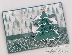 a card with a christmas tree on it