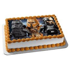 a star wars themed cake with legos on it