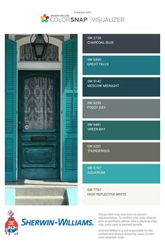 the color scheme for sheryln - williams's front door is teal