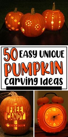 pumpkin carving ideas that are easy to make and fun for halloween or any time of the year