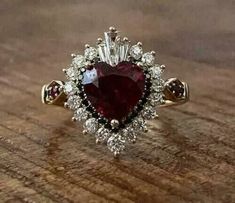 3.5Ct Heart Lab Created Diamond Garnet Engagement Ring 14K Yellow Gold Plated | eBay Heart Shaped Diamond Ring, Garnet Heart, Red Diamond, Heart Shaped Diamond, Jewelry Lookbook, Proposal Ring, Stone Engagement Rings, 925 Silver Jewelry, Halo Ring