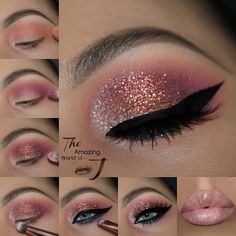 43 Glitzy NYE Makeup Ideas | Page 4 of 4 | StayGlam Glitter Eyes Makeup, Eyes Makeup Tutorial, Eye Makeup Glitter, Nye Makeup, Make Up Tutorials, Perfect Eyeliner, Glitter Eye Makeup