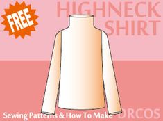 a sewing pattern for a high neck shirt